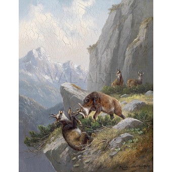 Диви кози във високите планини (1888) РЕПРОДУКЦИИ НА КАРТИНИ